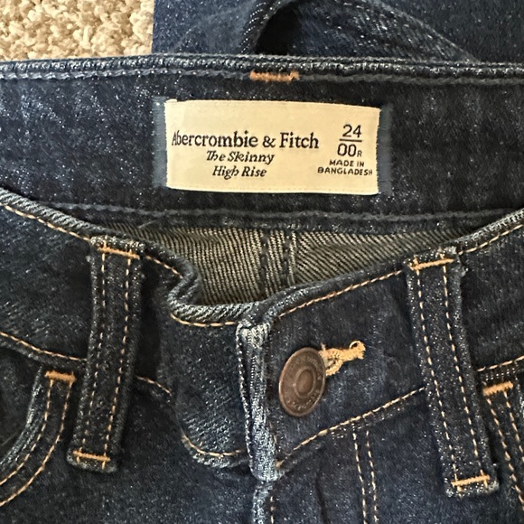Abercrombie & Fitch Deep Indigo High-Rise Skinny Jeans - Picture 5 of 5